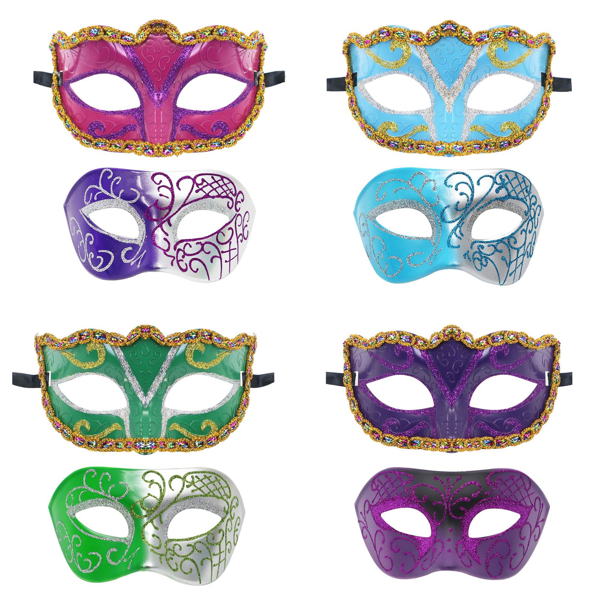 Amazon máscaras de fiesta de carnaval de venta caliente máscaras de baile unisex pintadas alrededor del borde de San Valentín