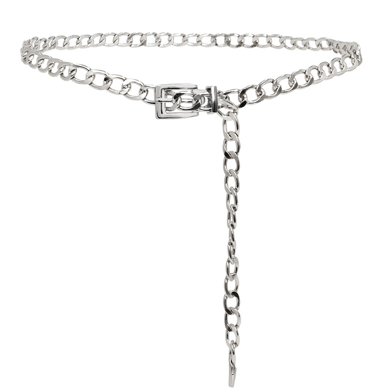 Cadena de la cintura decorativa de las mujeres cinturón Delgado simple todo partido con vestido metal hebilla cadena de hierro moda ventas directas de la fábrica
