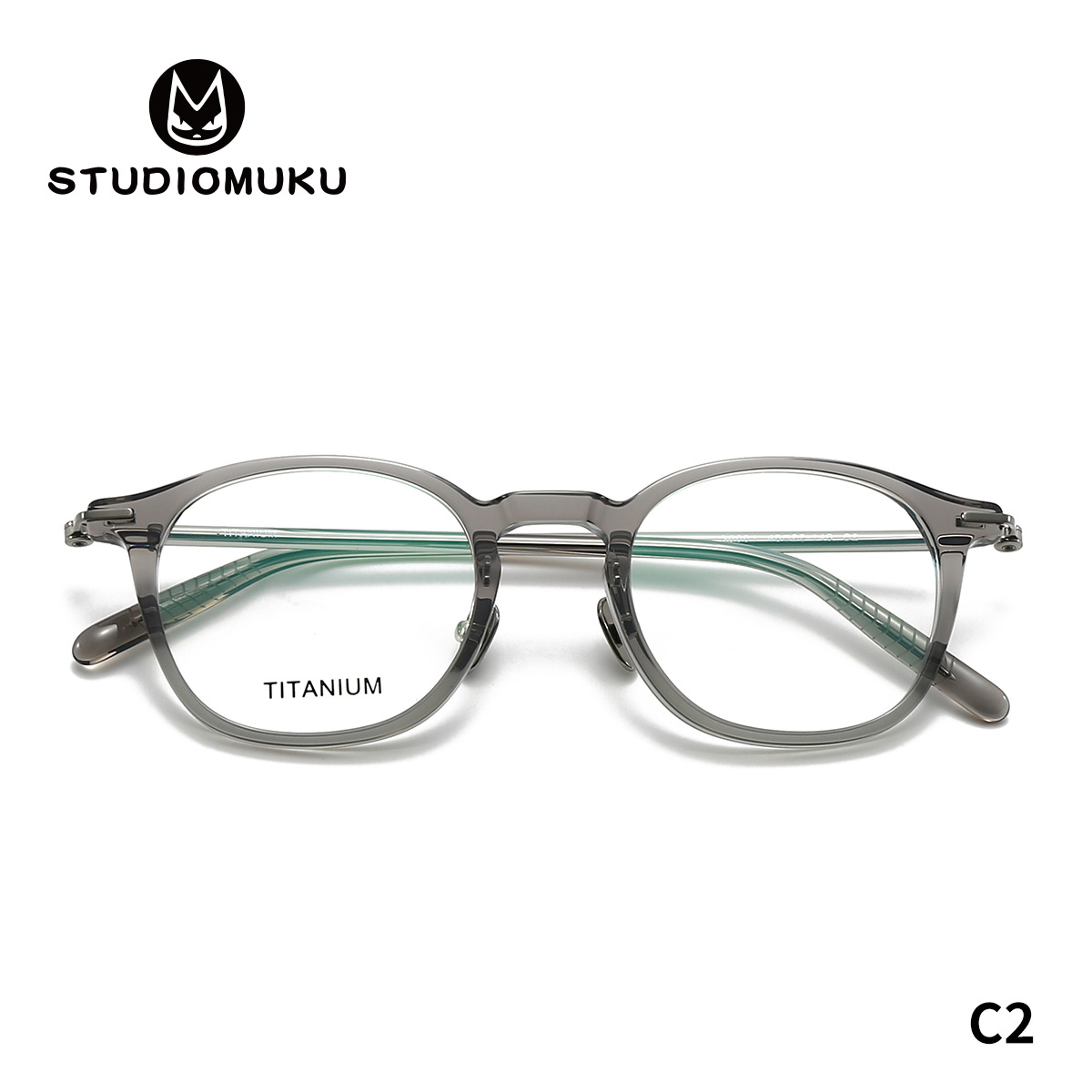 Las gafas de madera fresco STUDIOMUKU se actualizan constantemente hasta que el marco de gafas ovaladas perfecto Marco de gafas de hoja de titanio puro