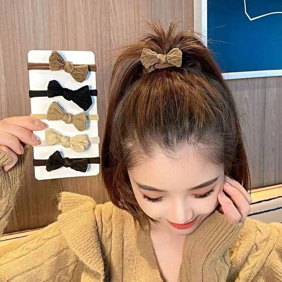 Girls Fashion Bow Hair Ring Children Colorful Bow Hair Accessories Hair Rope Ins Style Korean Style Hair Rope Wholesale