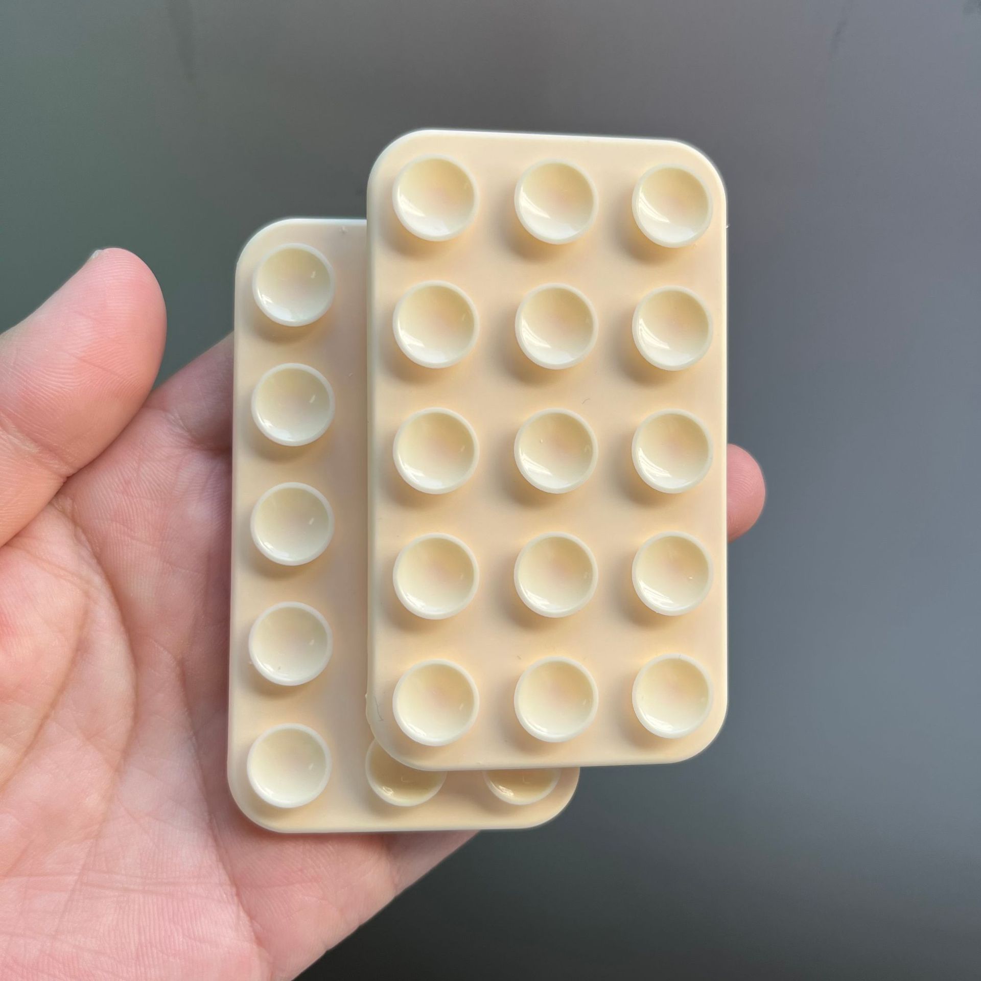 베이지 양면 실리콘 흡입 컵