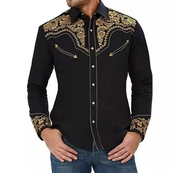 2024 европейские и американские мужские топы тонкий простой модный атмосферный принт с отворотом длинный рукав рубашки бизнес-кардиган