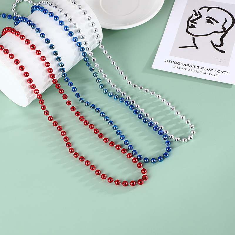 Collar de cuentas multicolor estilo carnaval y Navidad