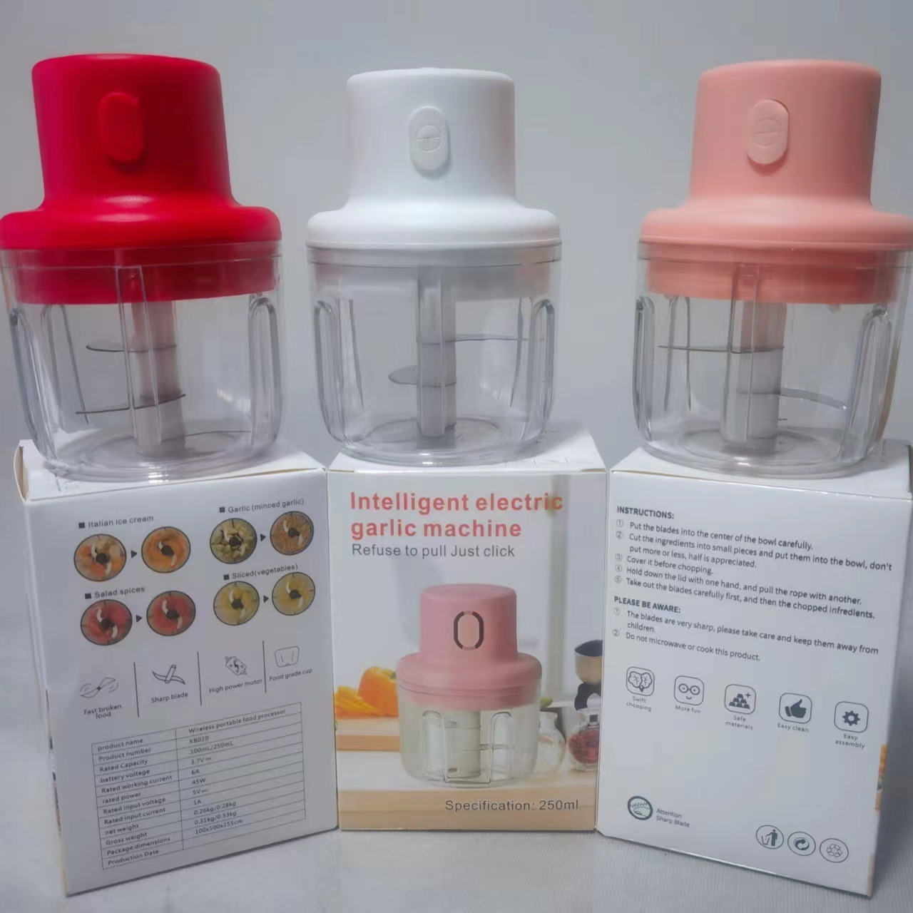 In-Stock Electric Garlic Chopper Kitchen Food Processor Garlic Masher Electric Garlic Grinder Garlic Crusher Garlic Grinder