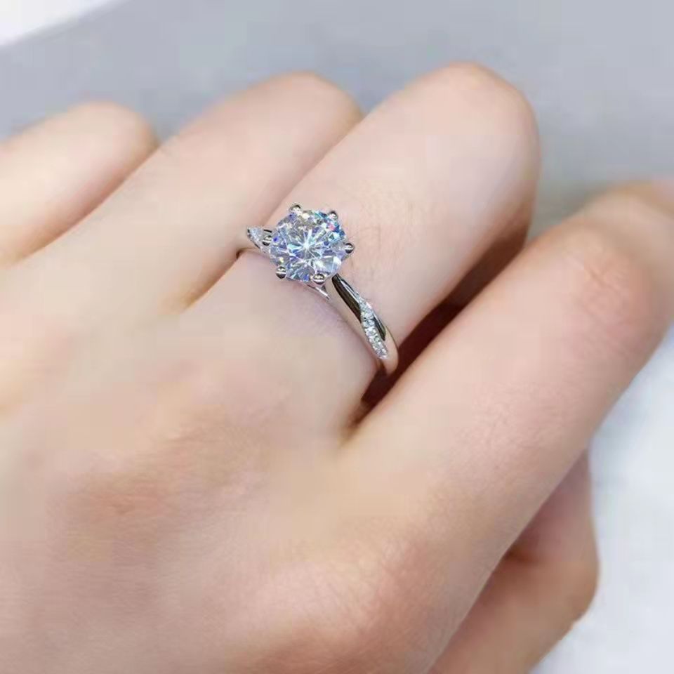 Adjustable Ring Size 1 Piece Quantity Fashion Round Copper Plating Artificial Diamond Rings 1 Piece