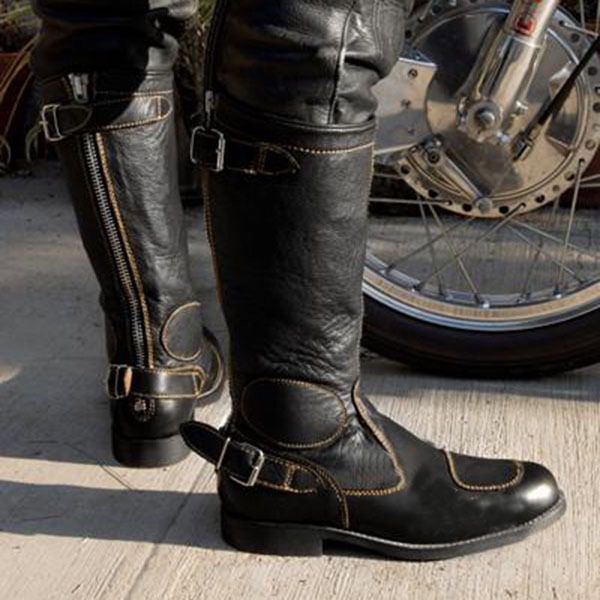 Cross-Border Export New Men's Large Size European and American High Tube Aliexpress Wish Large Size Knight Boots Rear Zipper Men's Boots Cross-Border Export New Men's Large Size European and American High Tube Aliexpress Wish Large Size Knight Boots Rear Zipper Men's Boots