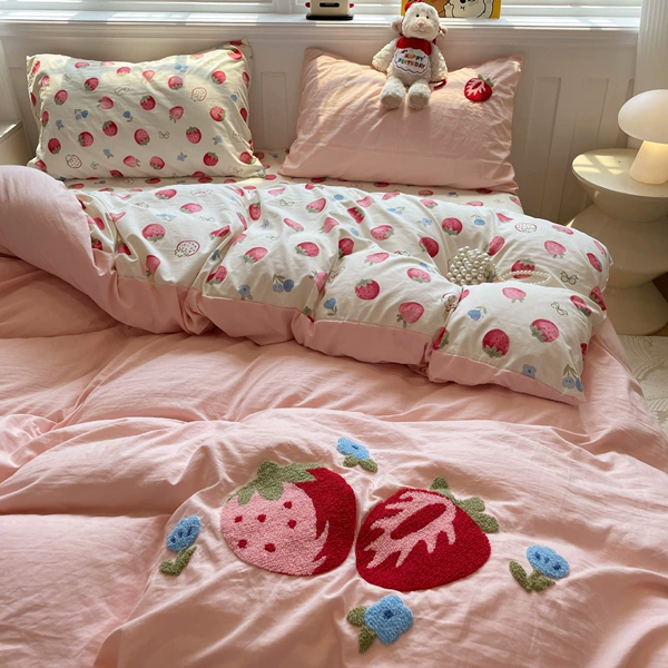 Strawberry Fairy-Soft Pink [Super Soft Washed Cotton/Soft Skin Friendly and No Pilling]