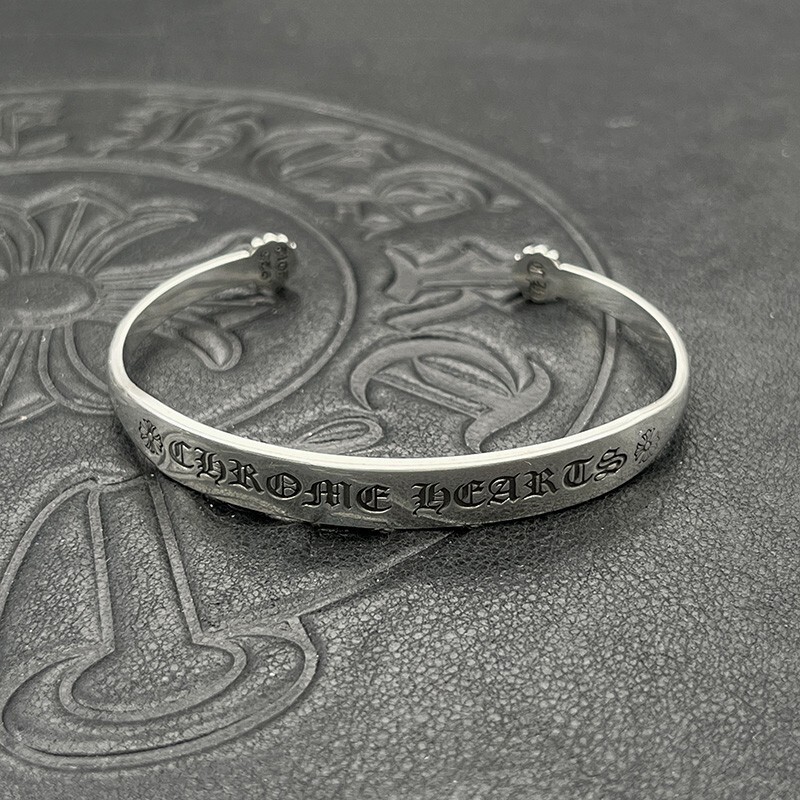 Fashionable Thai Silver Retro Letter LOGO Open Bracelet Men's and Women's Cross Flower Scroll Adjustable Punk Bracelet Fashionable Thai Silver Retro Letter LOGO Open Bracelet Men's and Women's Cross Flower Scroll Adjustable Punk Bracelet