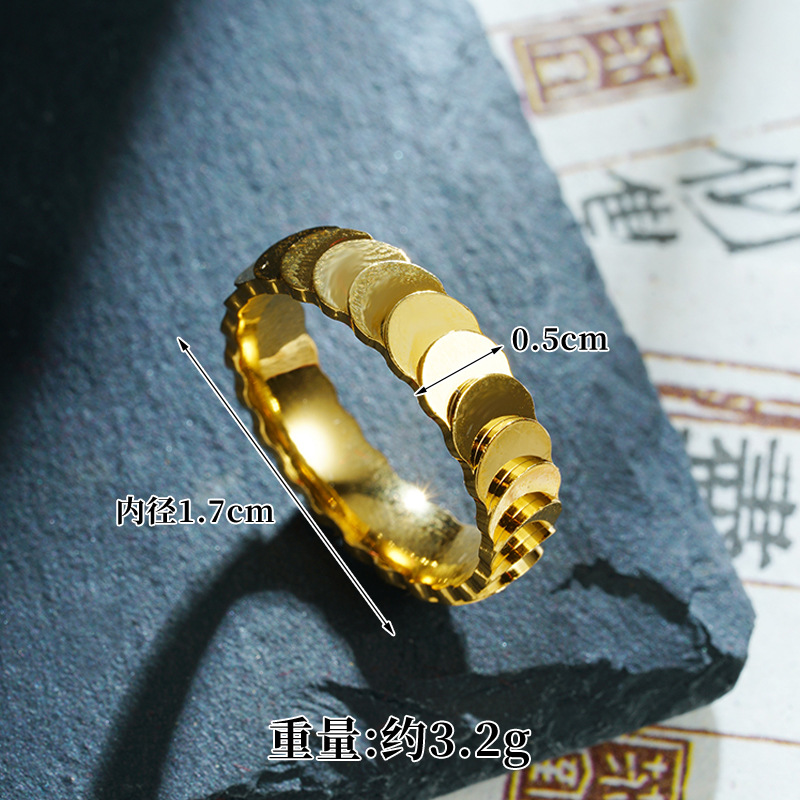 Nuevo anillo de oro de arena vietnamita, anillo de escamas de pez, anillo de pareja, joyería al por mayor, cobre chapado en oro