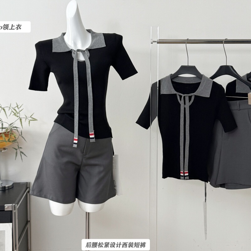 Lin Qianru's New Stylish and Slimming Gray Casual Fashion Set with a High-End Feel