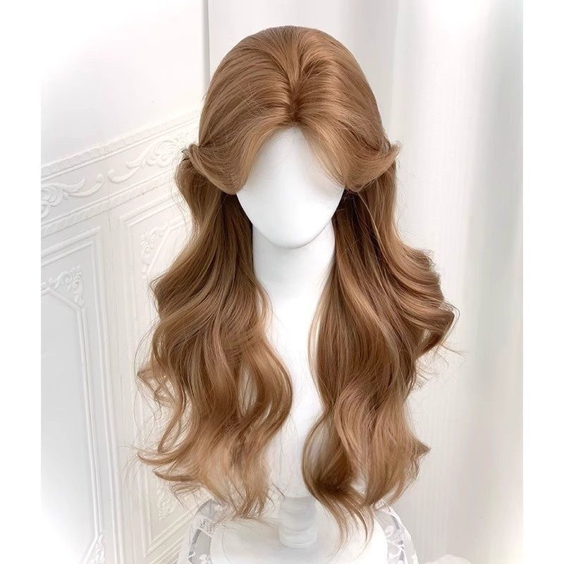 Perruque Koni [Gentle Silk] pour femme, inspirée du style de Zhao Lusi, couleur « thé au miel », avec des ondulations volumineuses