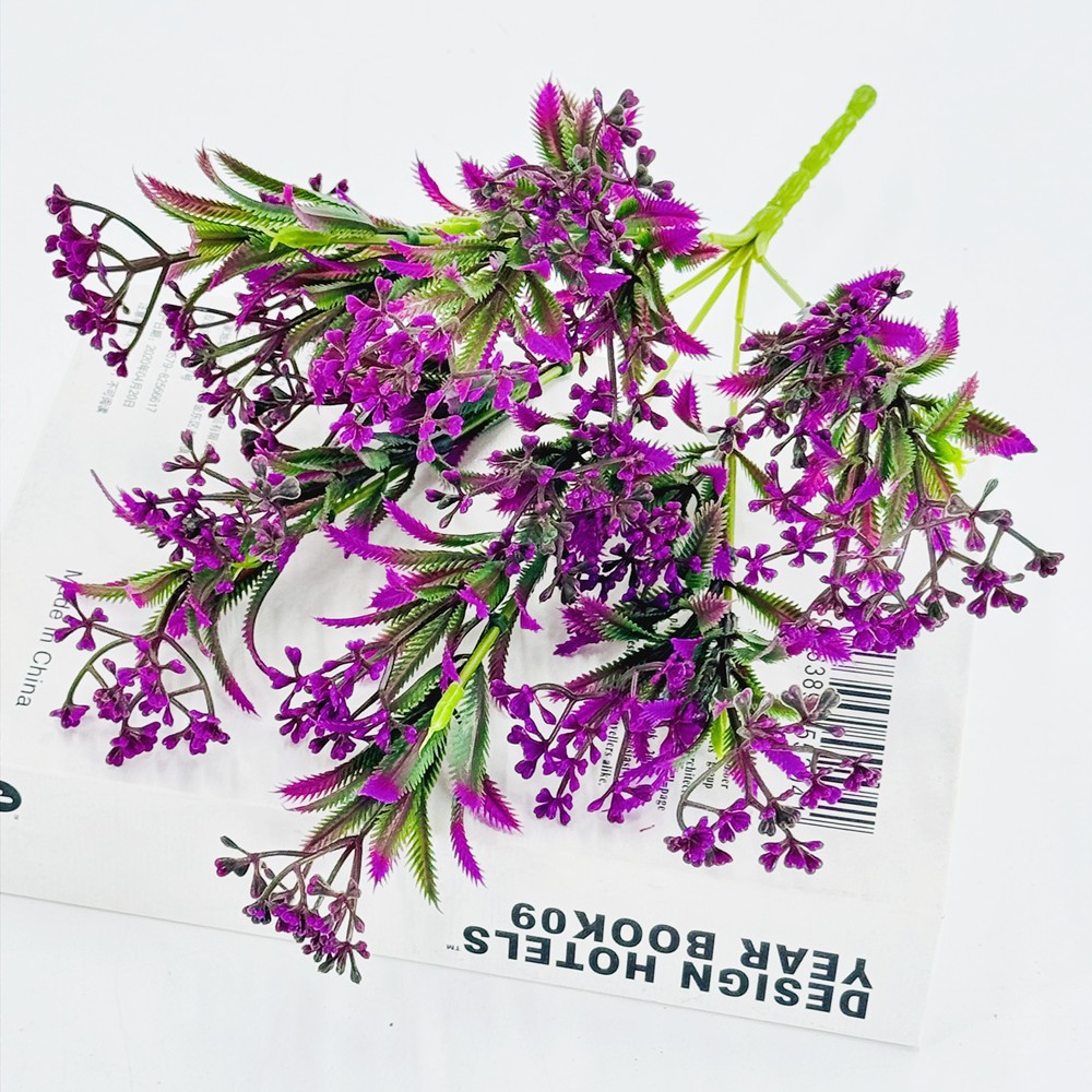 Flores Decorativas Artificiales de Gypsophila, Ramo de Flores Falsas de Plástico de 6 Ramas, Color Blanco Nieve, Fabricante Mayorista en Existencia, Ramo Decorativo