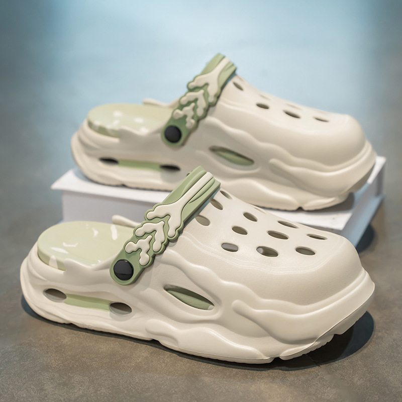 Sandalias deportivas para hombres de verano anti-deslizante con una parte inferior gruesa dos zapatillas de playa de rafting