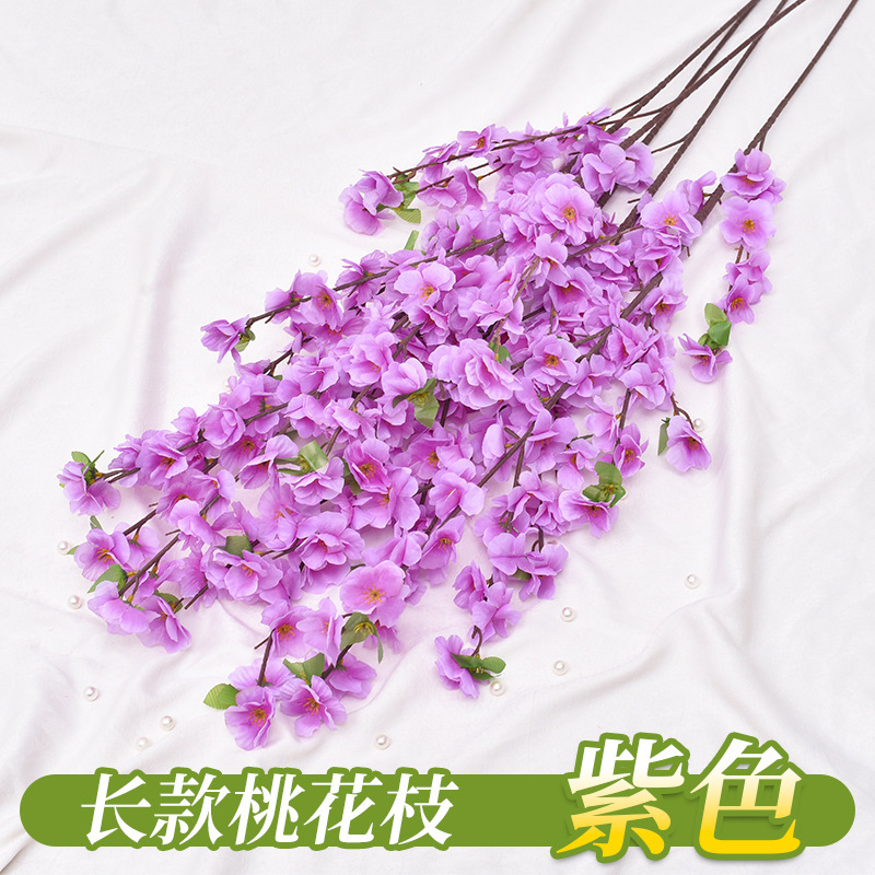 Simulación transfronteriza de flores de melocotón 7 horcos 9 flores artificiales decoración flor al por mayor paisajismo flor de melocotón decoración flores de seda flores de plástico