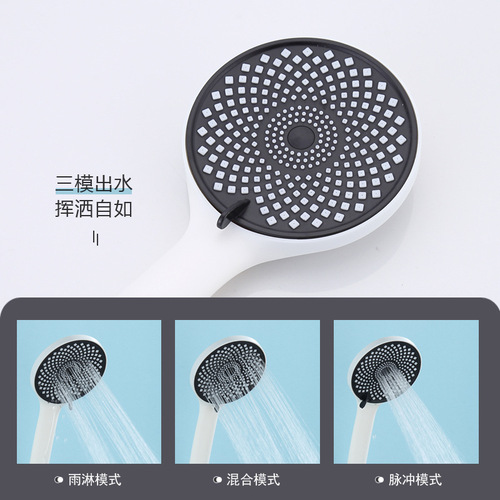 Creamy white simple shower set for home bathroom full copper shower constant temperature no top spray split supercharged shower