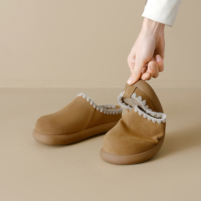 2026 nuevo estilo primavera-invierno patatas pequeñas un pedazo de zapatillas de cabeza de paquete de zapatillas de la mujer