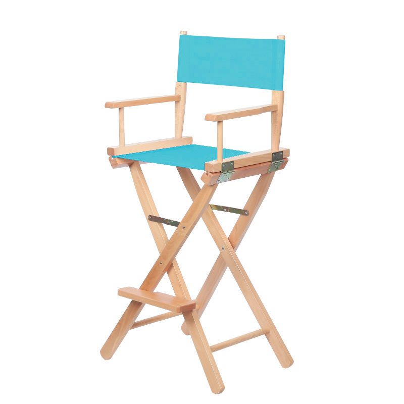 Sillas plegables de madera sólida sillas de maquillaje de pies altos sillas de bar sillas portátiles sillas de lona plegables