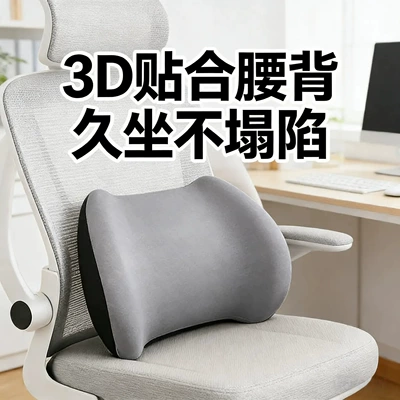 Cross-Border Amazon Memory Foam Slow Rebound Office Chair Lumbar Support Cushion Chair Backrest Cushion Pillow