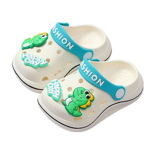 Children's Cartoon Dinosaur Slipper for Boys and Girls, Soft Sole, Cute, Non-Slip, Indoor Head Cover, Summer Cool Slippers