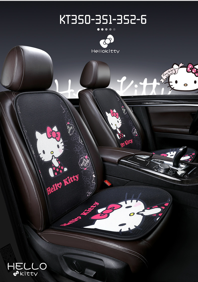 kitty cartoon car cushion single piece three-piece set goddess Four Seasons universal small waist summer car cushion Main driving
