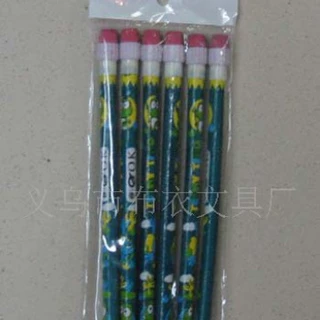 供应库存纸卷环保HB大皮头铅笔 塑套大皮头或刀形皮头 本色裸杆等