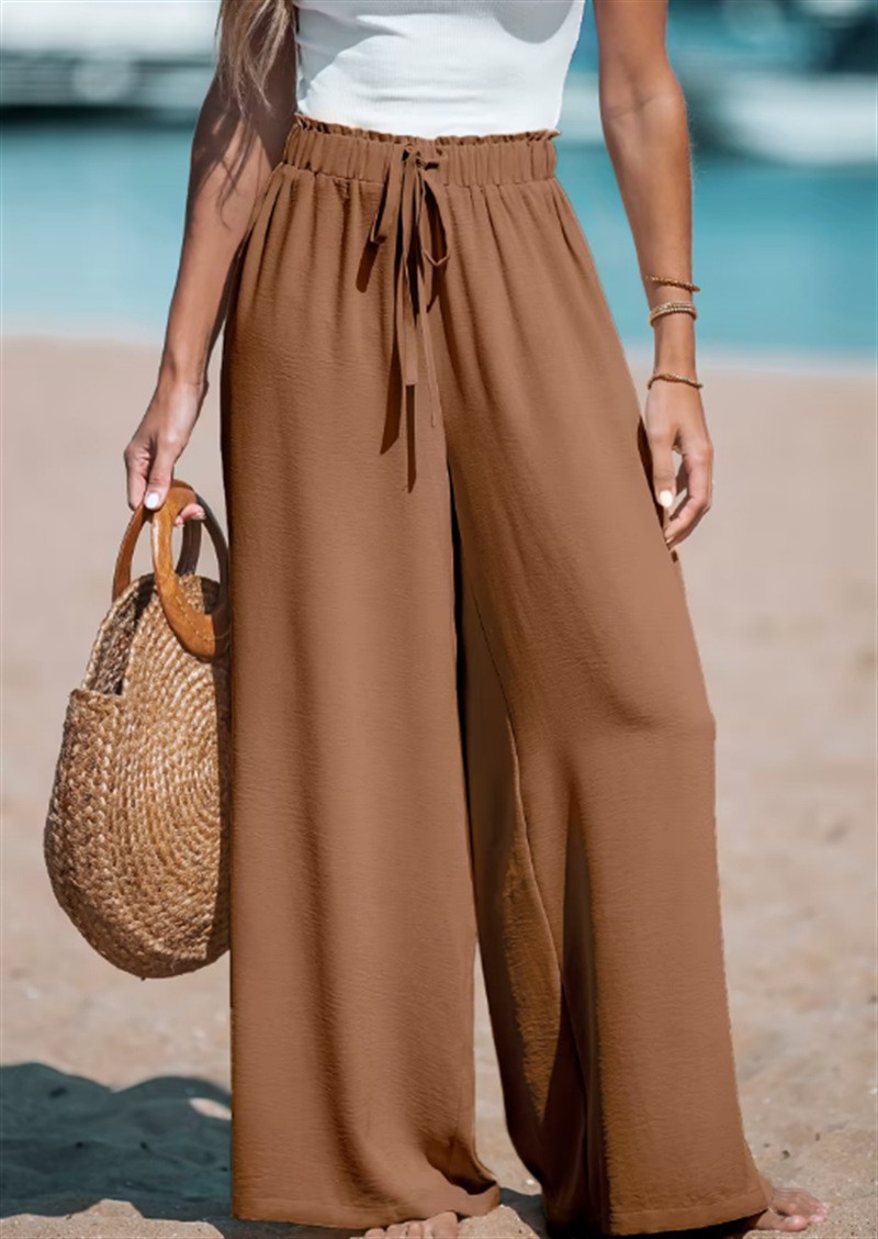 Women's All Season Wide Leg Trousers Casual Comfortable Loose Fashionable Bottoms For_ecoleips.com