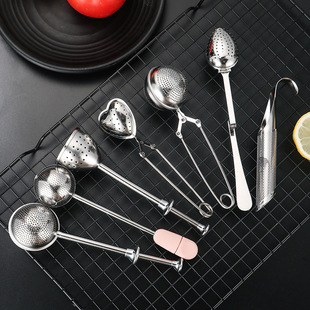 Factory direct supply 304 stainless steel telescopic tea ball filter tea maker kung fu tea drain household tea set accessories