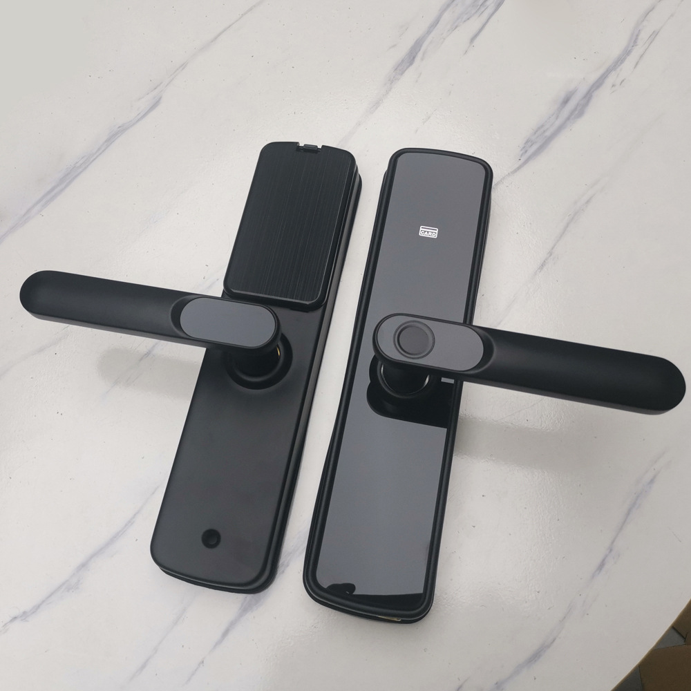 Tongtong cerradura puerta de madera cerradura huella digital hogar cerradura inteligente fabricante TTLock tarjeta clave contraseña Bluetooth cerradura electrónica