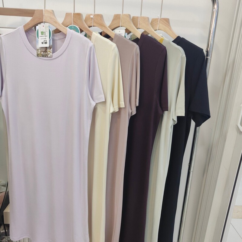 Women's Natural Bamboo Fiber Straight-Cut Double-Sided Home Dress 12645 Women's Natural Bamboo Fiber Straight-Cut Double-Sided Home Dress 12645