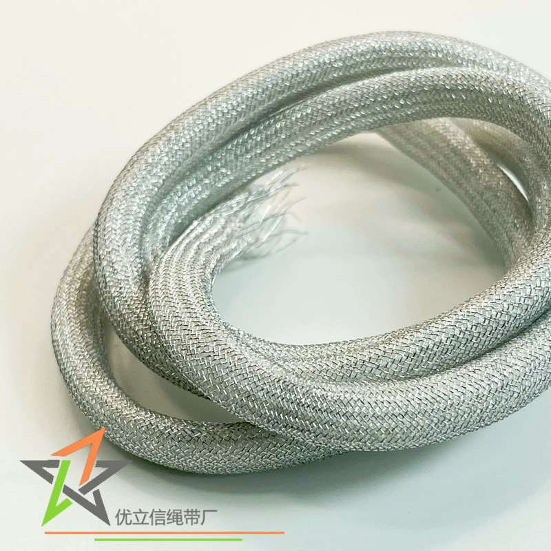 7 мм серебряная сетчатая веревка, серебряная веревка с сердцевиной, декоративный ремешок, подвесная веревка, готовая веревка для упаковки подарочной коробки