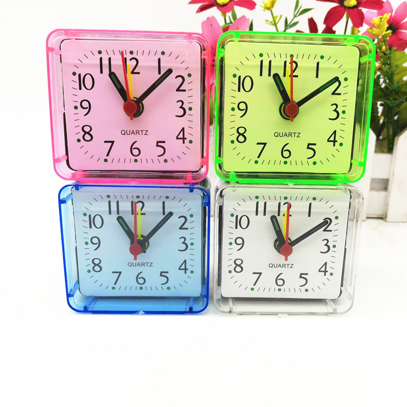 Creative Square Crystal Small Alarm Clock Candy-Colored Fashionable Bedroom Student Alarm Clock