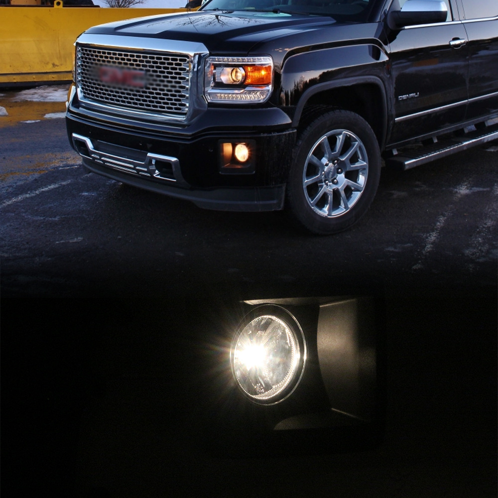 Aplicable a GMC14 / 15 Sierra 1500 conjunto de luces de niebla delanteras halógenas luces diurnas luces de parachoques delanteras