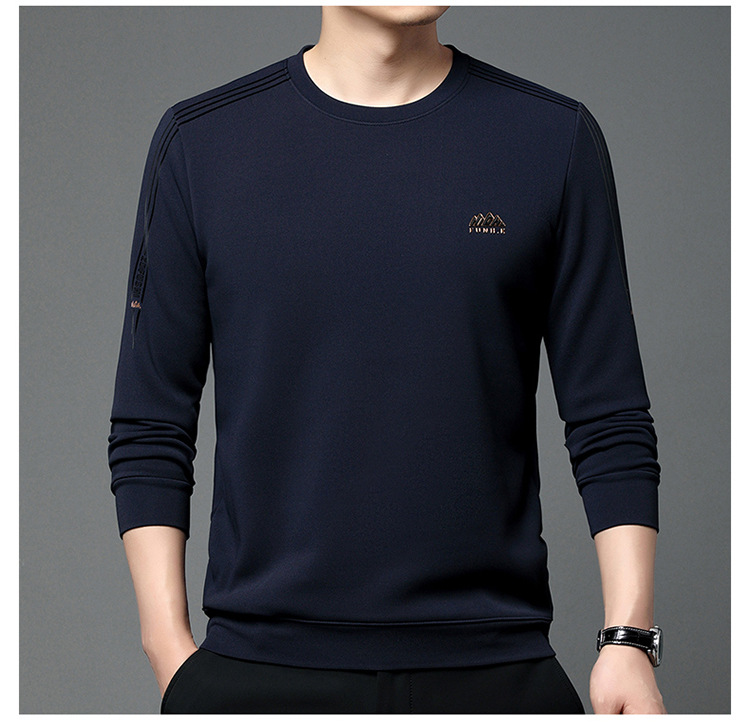 Men's Velvet Sweatshirt Round Neck Warm Casual Winter Pullover_voghion.com