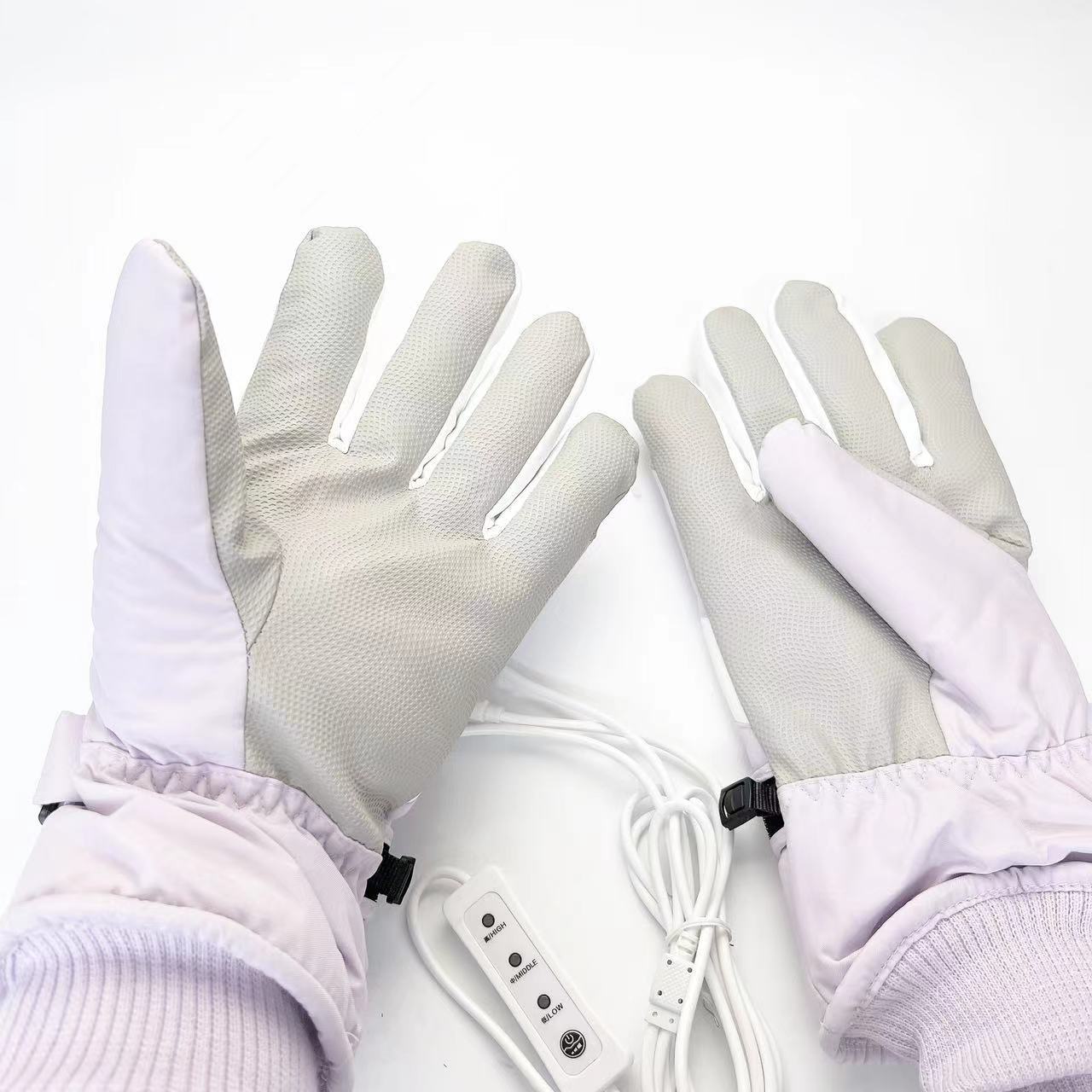 Guanti riscaldanti USB Guanti da sci invernali caldi riscaldanti palmo ispessito antiscivolo touch screen tessuto Oxford sport equitazione_voghion.com
