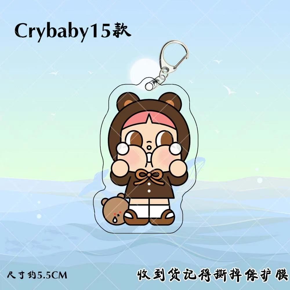Crybaby llorando lindo divertido llavero acrílico periférico colgante de alto valor de la cara para enviar a amigos