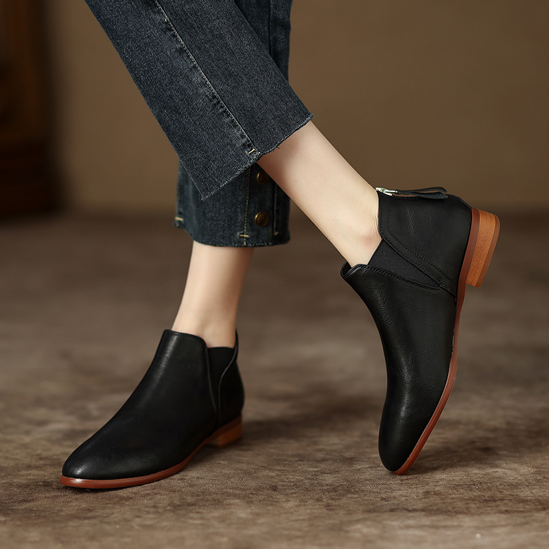 CHIKO Romero Round Toe Block Heels Ankle Boots