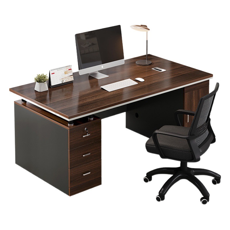 Unidad de escritorio de oficina escritorio de la computadora escritorio simple mesa moderna y silla combinación personal de oficina jefe escritorio mesa de casa