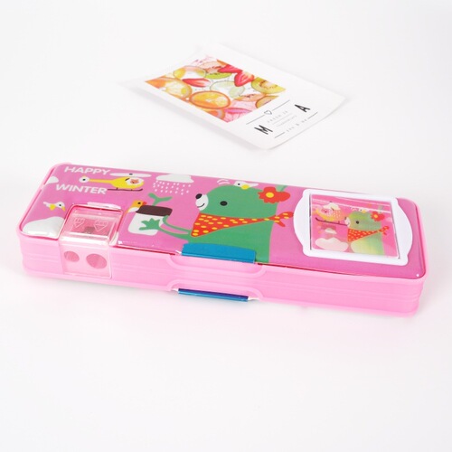 Wholesale Double-layer Cartoon Stationery Box for Children and Students, Creative Pencil Case, Festival Gift, Award Stationery Bag