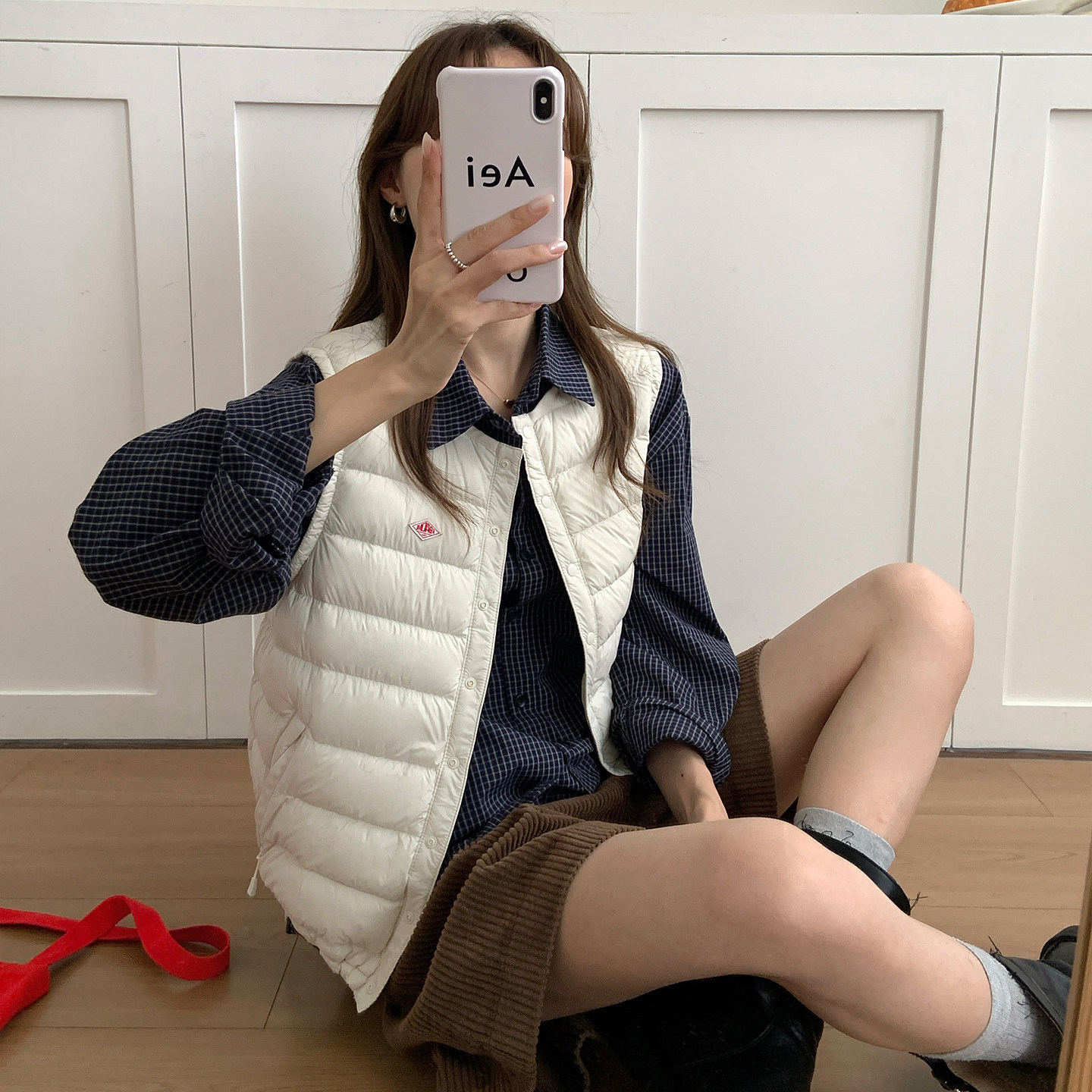 SUNRISE 90 goose down vest for women, 2026 new style, round neck, lightweight, ribbed, short vest jacket
