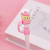 Cute silica gel dustproof cartoon straw with glass, 8mm