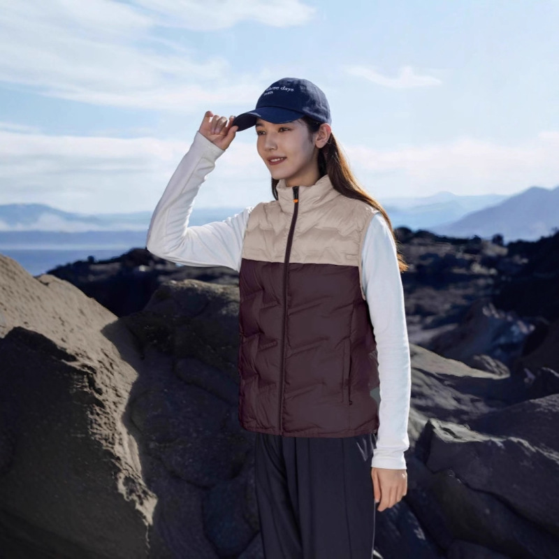 Jieke Wolf King Autumn and Winter Duck down Vest for Women, Windproof and Warm Stand Collar down Vest for Outdoor Sports Jieke Wolf King Autumn and Winter Duck down Vest for Women, Windproof and Warm Stand Collar down Vest for Outdoor Sports
