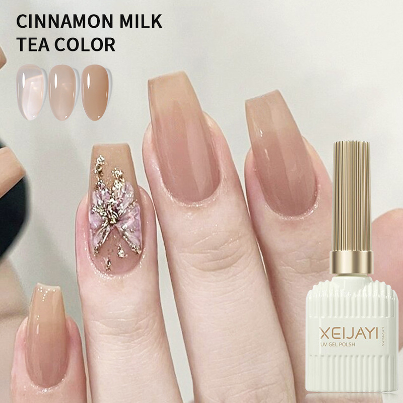 Nail polish gel ice through ice tea nude glue wire drawing painting glue basic all-match light therapy nail glue for nail salon