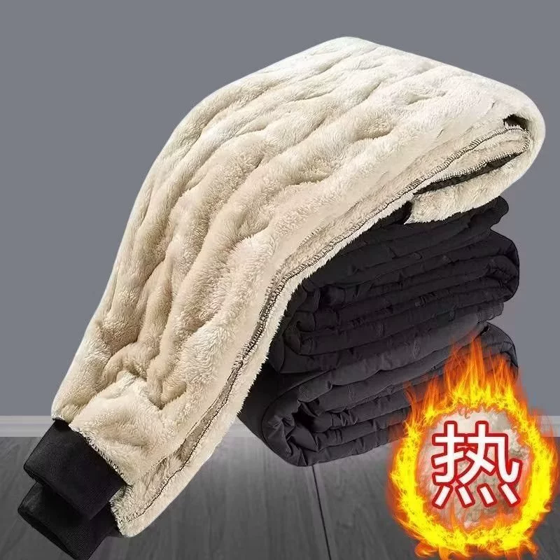 Velvet elastic keep warm winter trousers