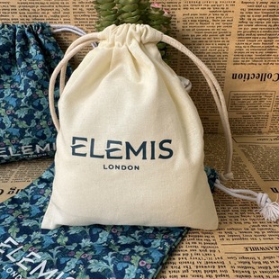 Wholesale Cotton and Linen Drawstring Pocket Brand Cosmetic Packaging Beauty Products Promotional Canvas Handle Bag