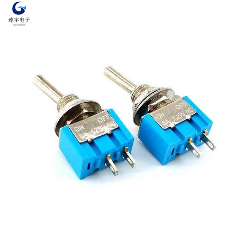 6MM小型钮子开关MTS-1012脚2档 摇臂摇杆开关 仪器拨动钮子开关