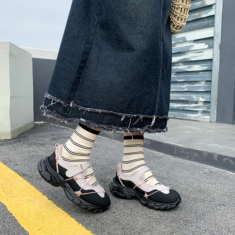 香港设计感丑萌玛丽珍鞋女2025春新款ins日系厚底增高圆头休闲鞋