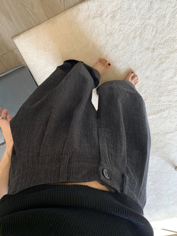 慵懒松弛感 高腰直筒阔腿休闲裤女秋季款垂感拖地优雅通勤长裤子|undefined