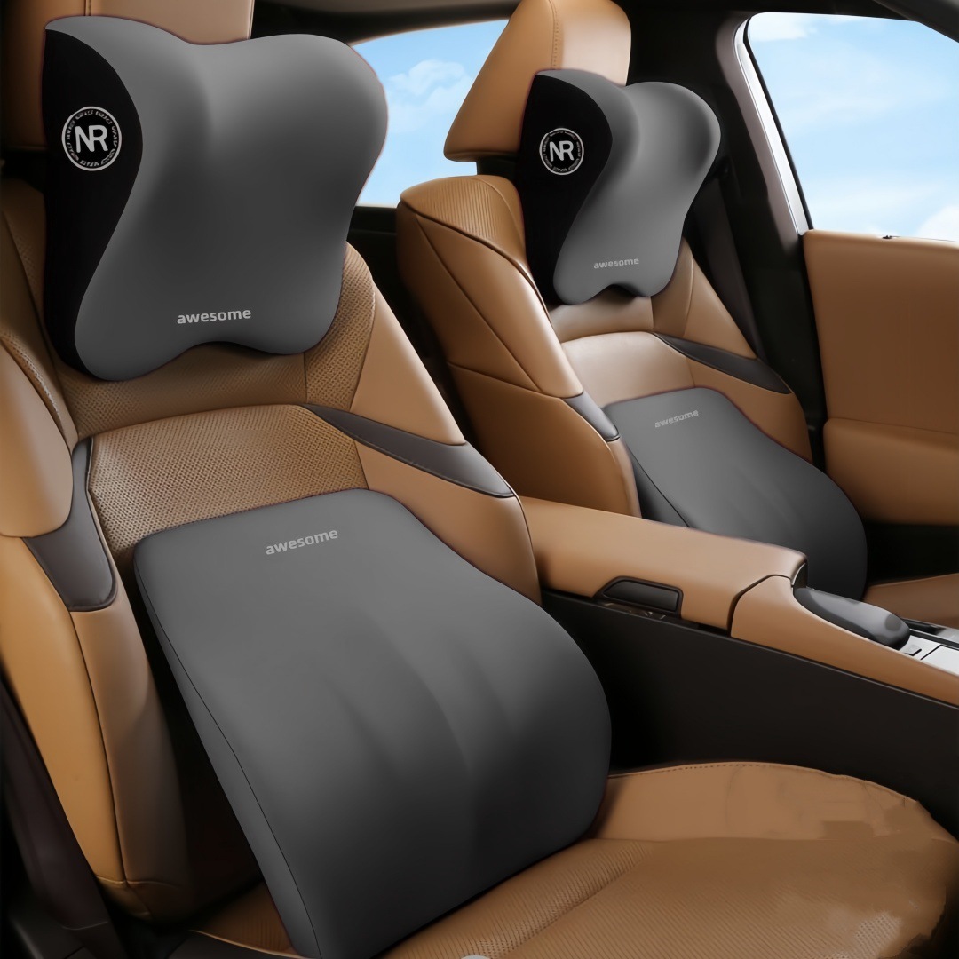 Car headrest lumbar support neck pillow lumbar cushion driving seat backrest car pillow waist protection car universal lumbar support