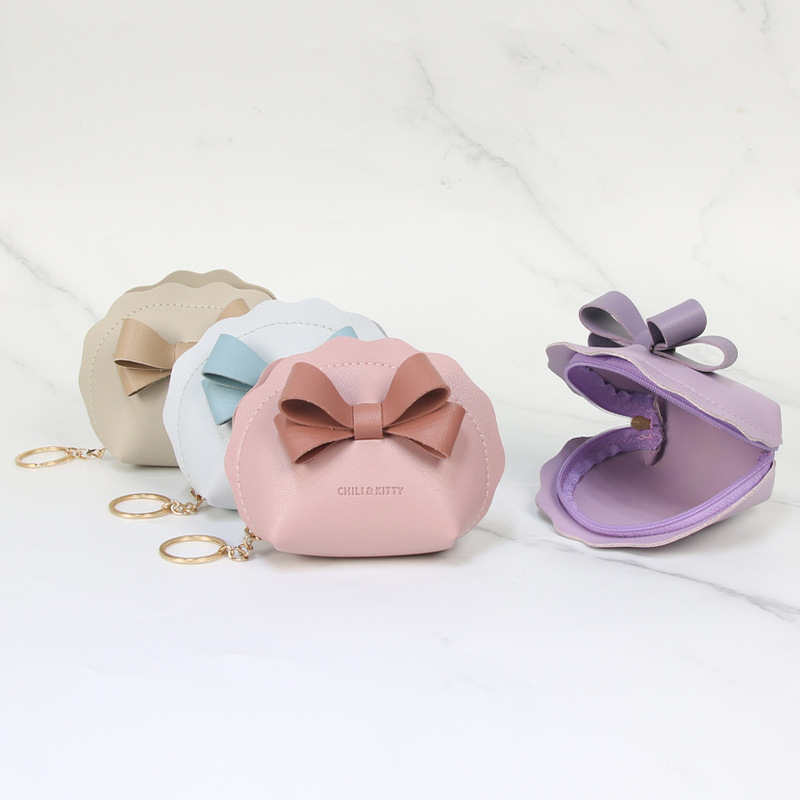 New Ins-Style Bowknot Mini Compact Wallet, Multifunctional Portable Coin Zipper Student Change Storage Bag New Ins-Style Bowknot Mini Compact Wallet, Multifunctional Portable Coin Zipper Student Change Storage Bag