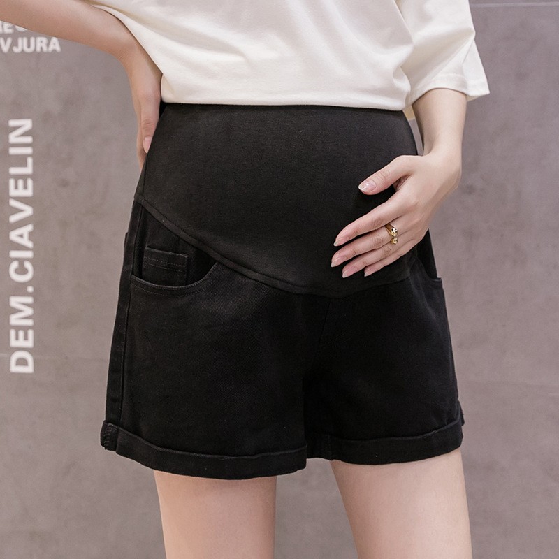 Pantalones cortos de mujer embarazada verano ropa exterior cintura baja Pantalones cortos de mezclilla de mujer embarazada verano nueva primavera suelta pantalones de mujer embarazada 0268